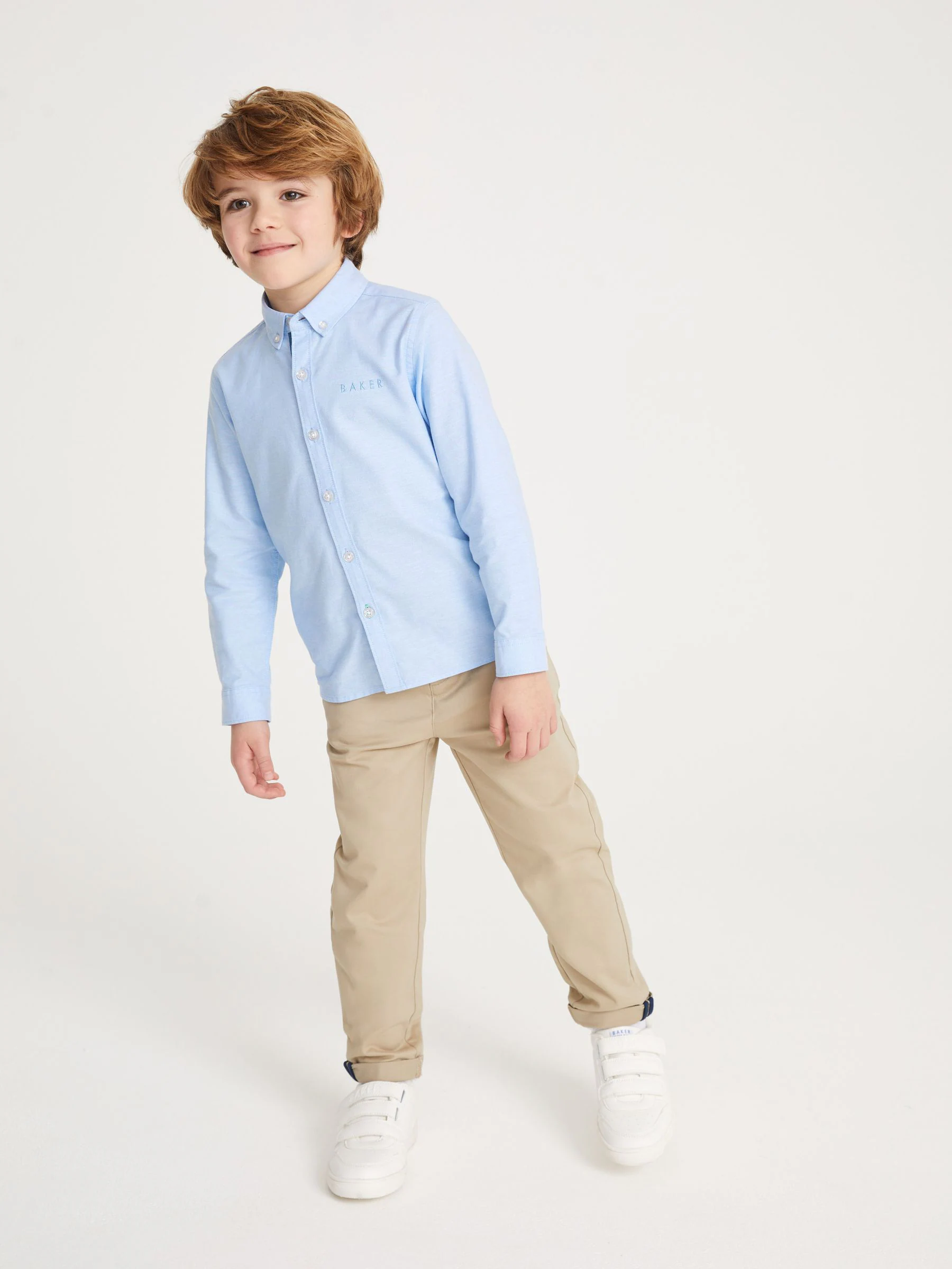 Blauw - Baker by Ted Baker Oxford overhemd