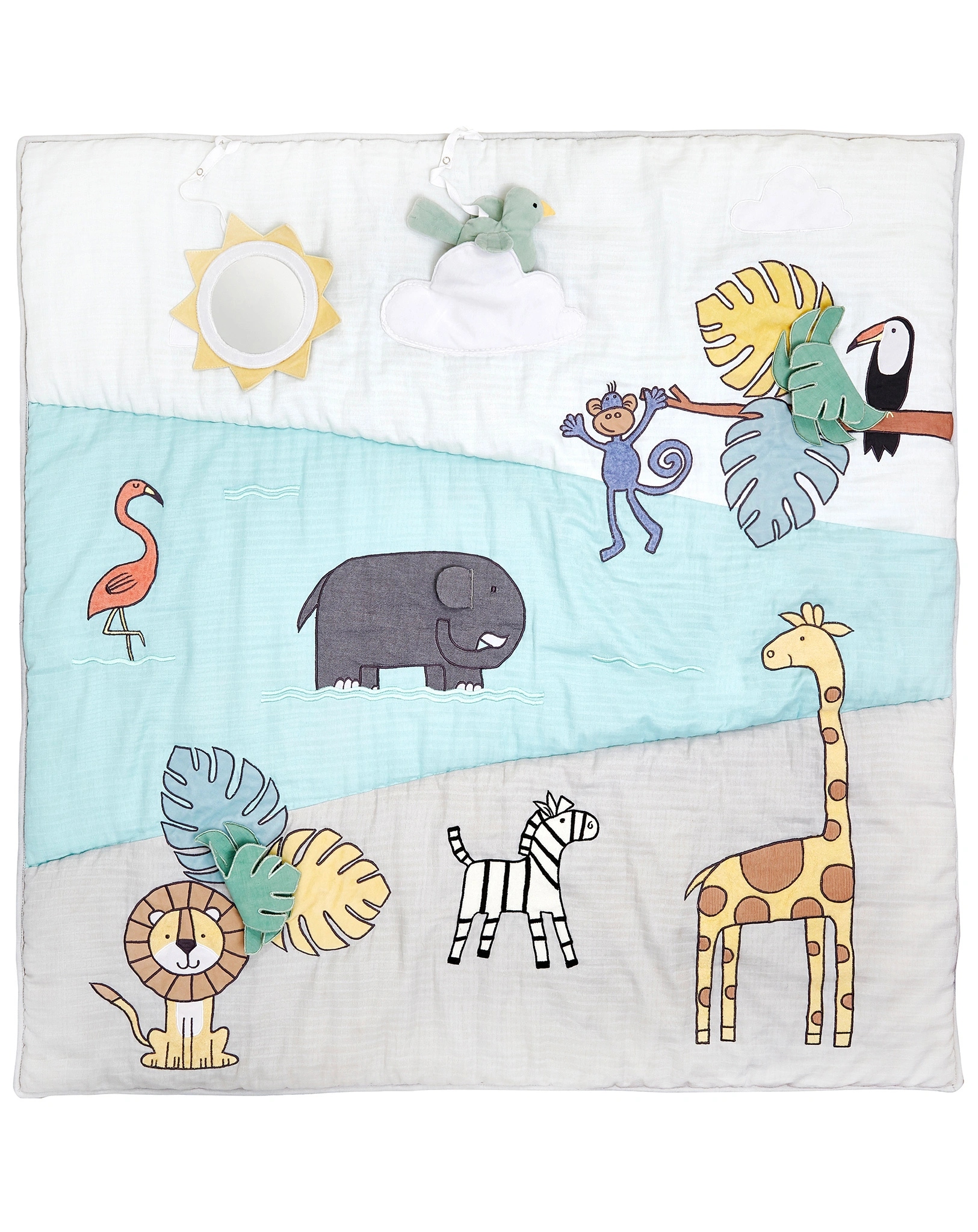 Spiel- und Krabbeldecke JUNGLE FEVER (114x114) in bunt