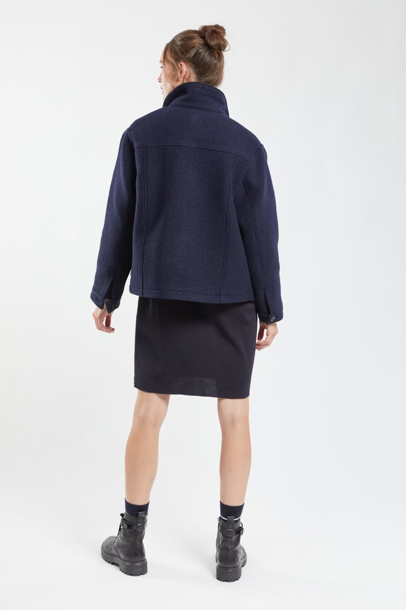 Veste courte coupe boxy - laine bouillie