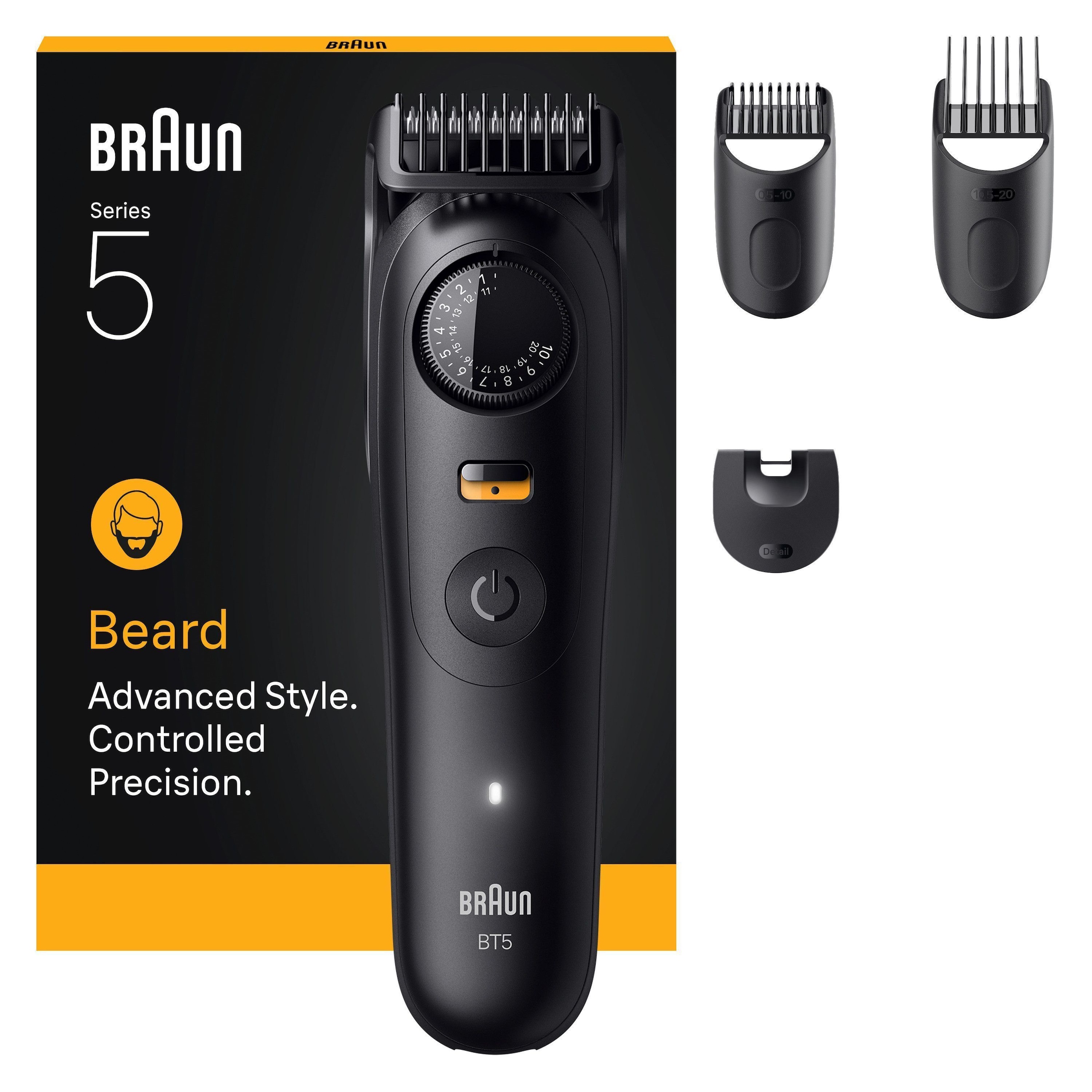 Braun Haarschneider »Barttrimmer BT5520« ultrascharfe Klinge, 120 Min Akkulaufzeit, 40 Längeneinstellungen