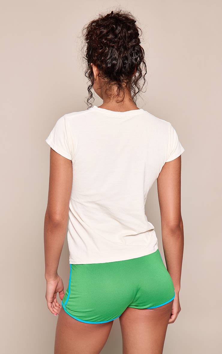 Jaune Citron T-shirt Ajusté À Slogan