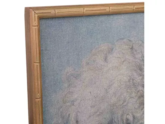 Cadre en bois et tissu imprimé