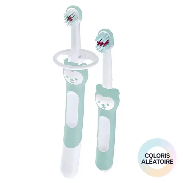 Kit de escovação de dentes MAM – Escova de treinamento + Escova para primeiros dentes