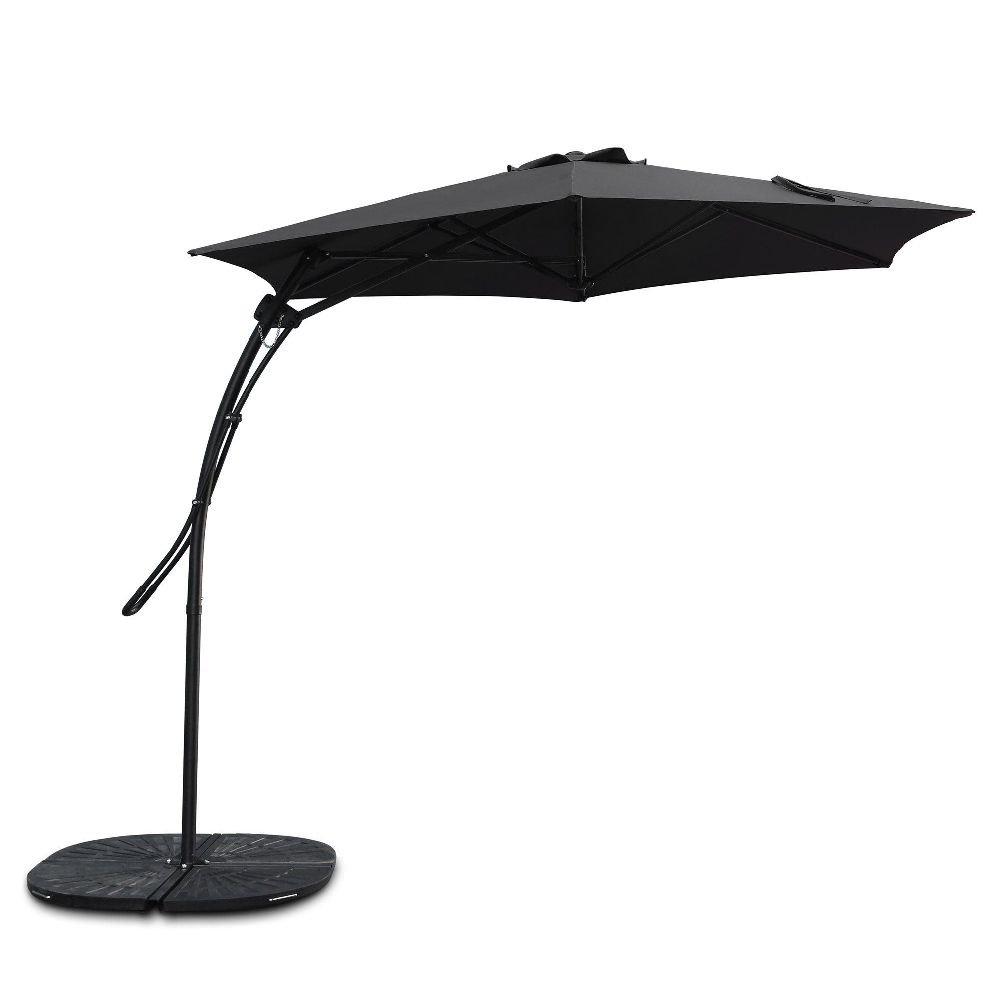 Sonnenschirm 'Desmann' dunkelgrau, Ø 270 cm, H 190-220 cm günstig bestellen
