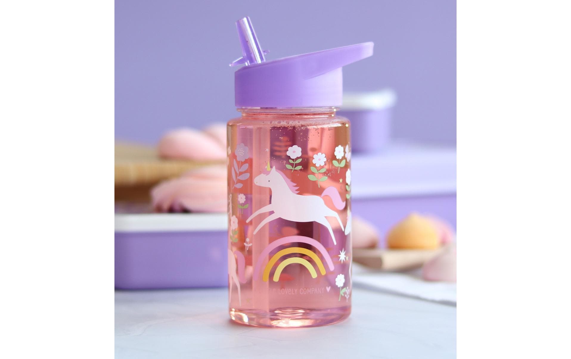 Trinkflasche Einhorn 450 mlTrinkflasche mit praktischem Auslaufschutz