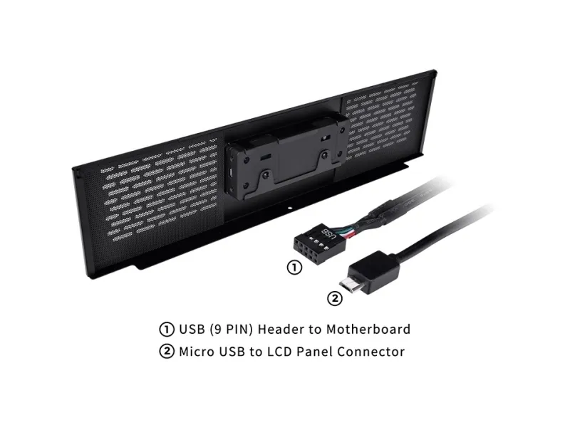 Thermaltake AC-062-OO1NAN-A1, Midi Tower, LCD panel kit, Sort, Micro USB, USB (9 PIN), Thermaltake Tower 500