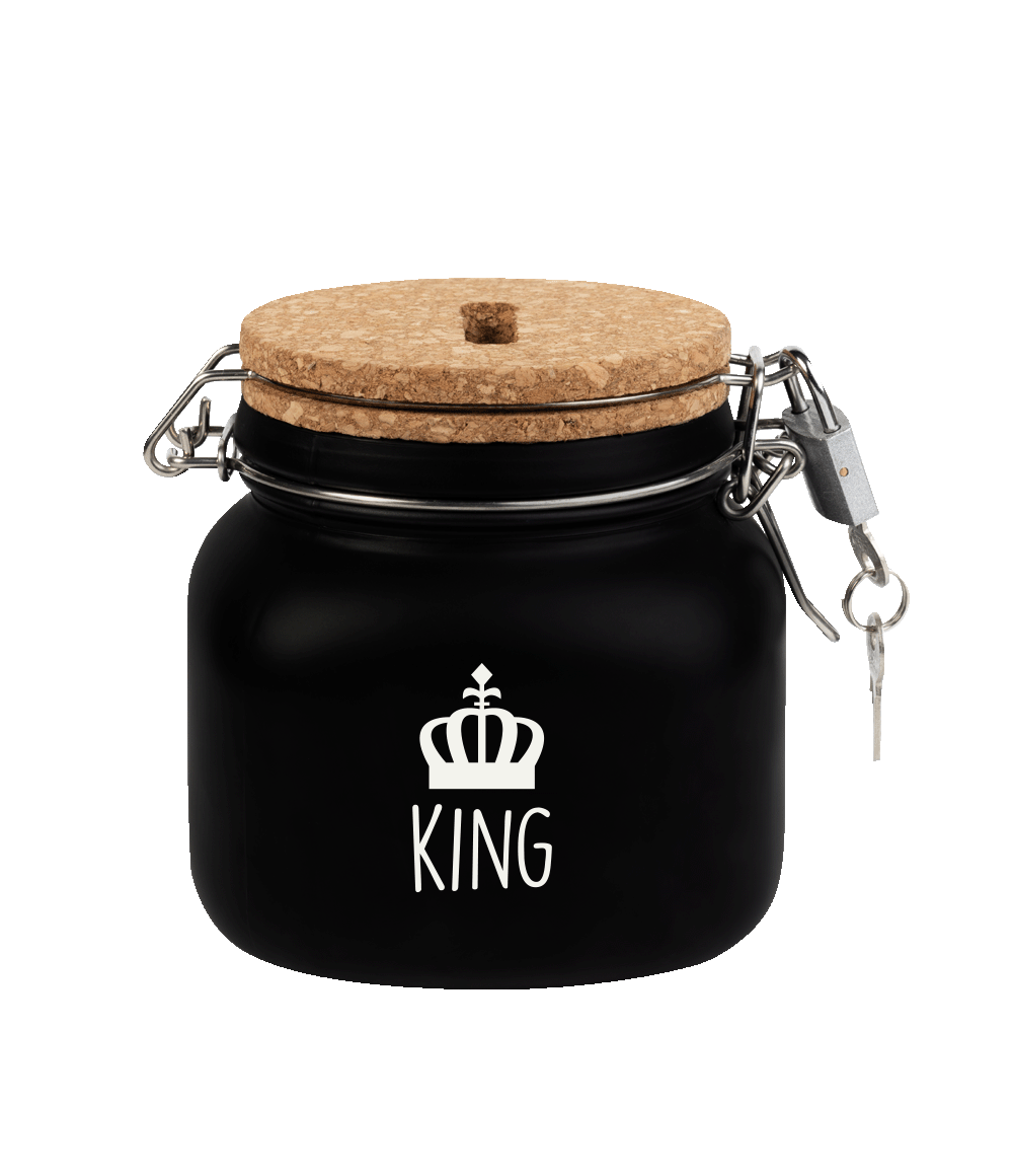 Zwarte Spaarpot King 12,5cm
