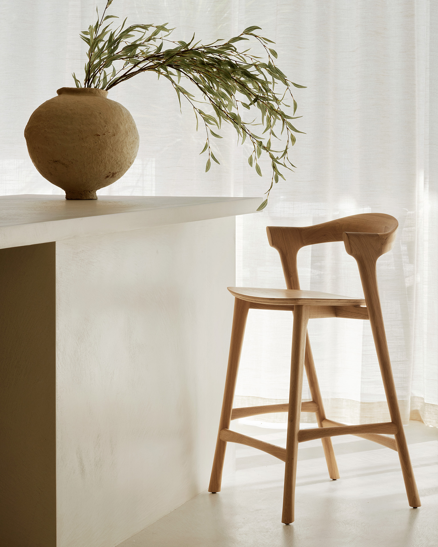 Barstoel Bok gelakt eiken 66 cm