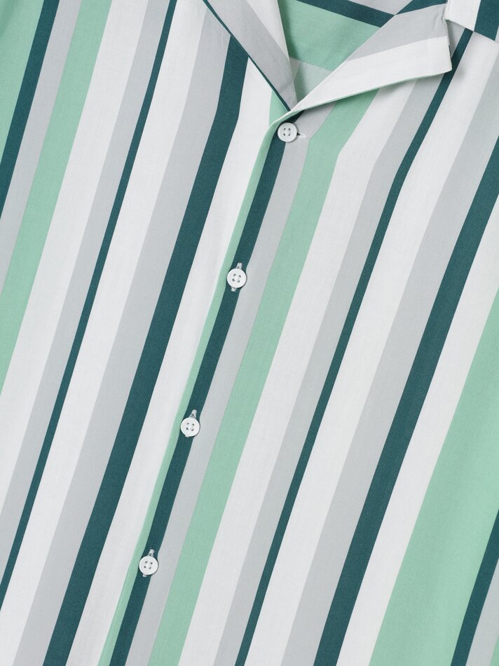 Camisa listrada de resort - Verde