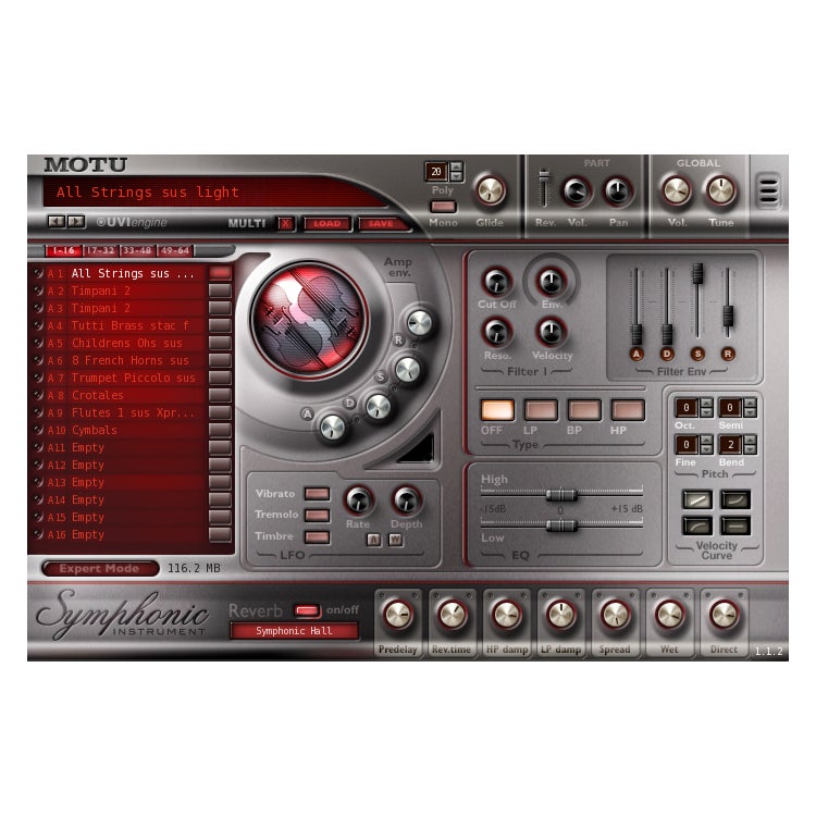 Motu Symphonic Instrument plug-in