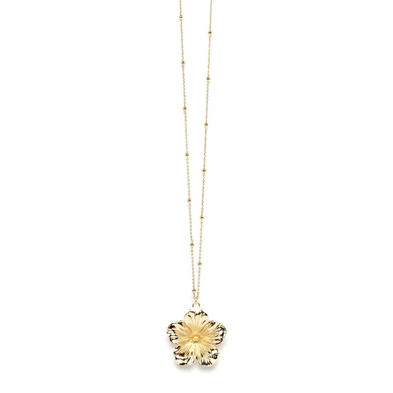 sautoir fleur doré à l'or fin - GAÏA