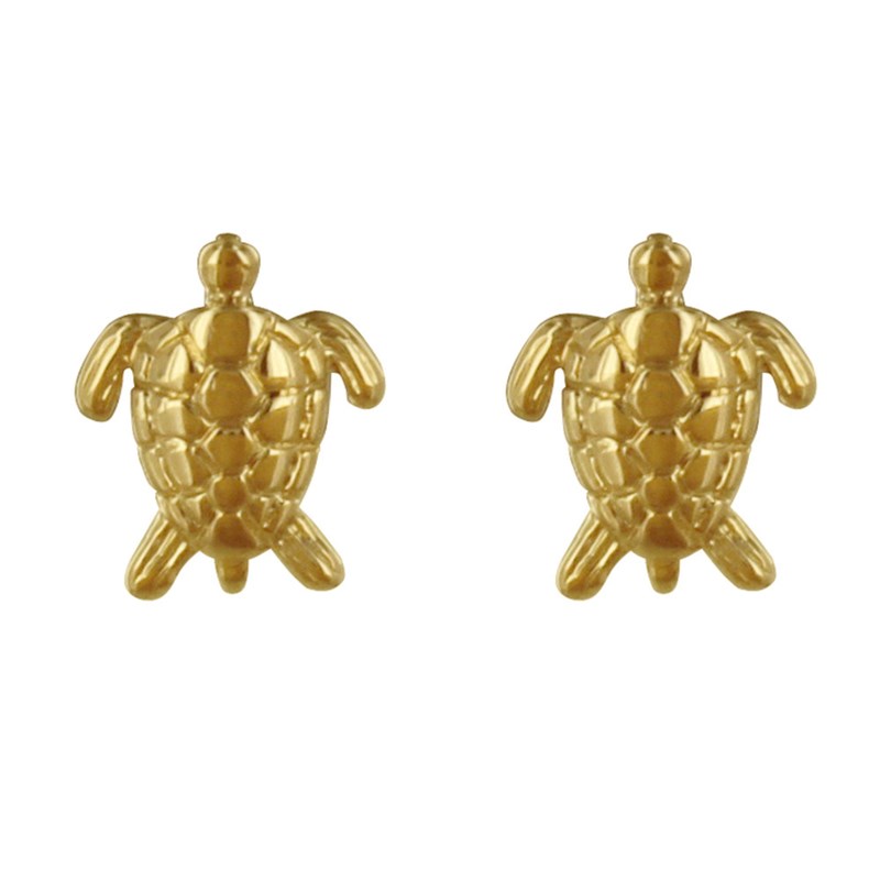 Boucles d'Oreilles Plaqué Or Tortue des Galapagos