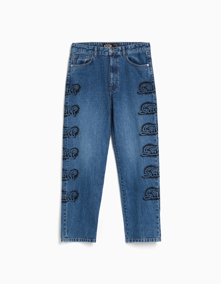 Calça jeans de perna larga BERSHKA ft. BIZARRAP