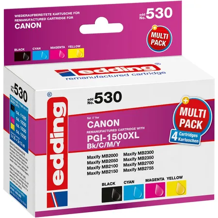 edding 530 Canon PGI-1500XLBK/C/M/Y Multipack 4