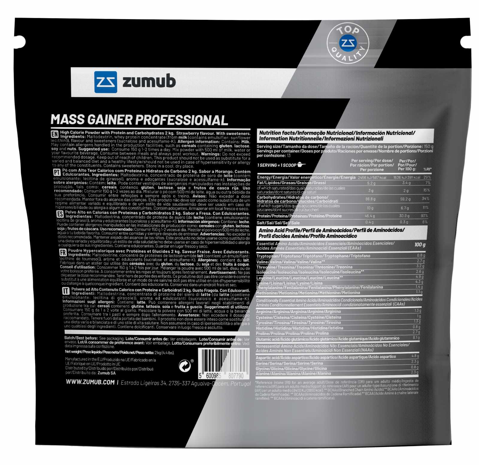 Zumub Mass Gainer Professional 2Kg