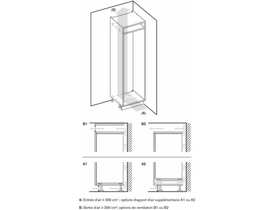 GAGGENAU - Congélateur encastrable armoire RF287370, Niche de 178 cm, 212 litres, No frost