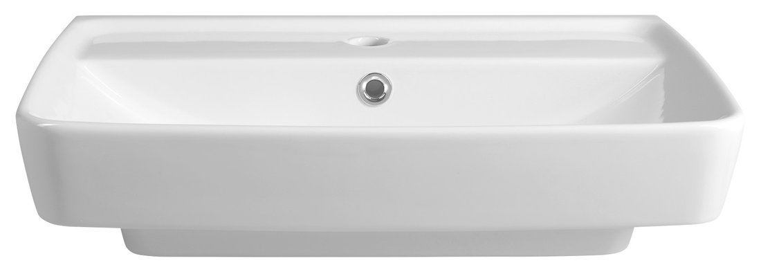 Sapho Duru keramische wastafel 60x40cm met kraangat wit