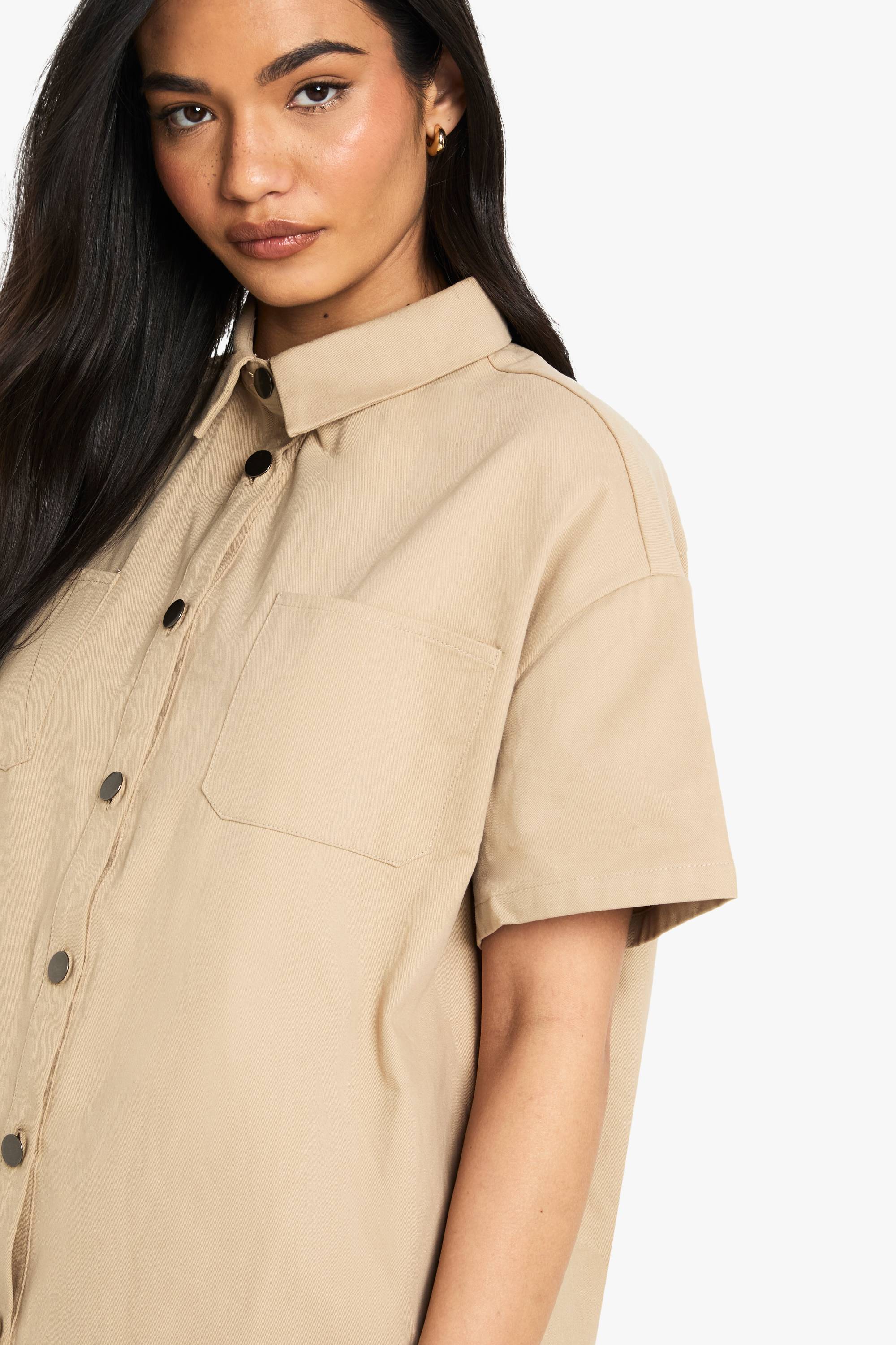 boohoo Chemise à manches courtes en sergé