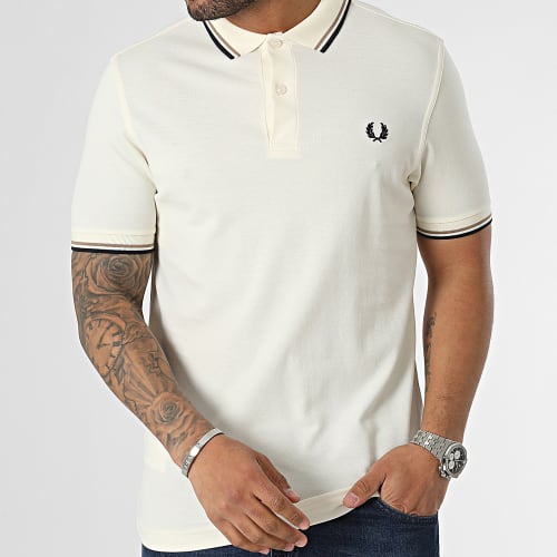 Polo Manches Courtes Twin Tipped M3600 Blanc Cassé