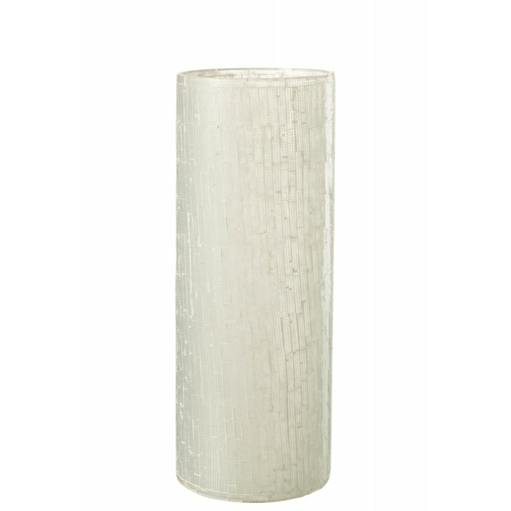 Vase avec mosaïques en verre gris 16x16x43 cm