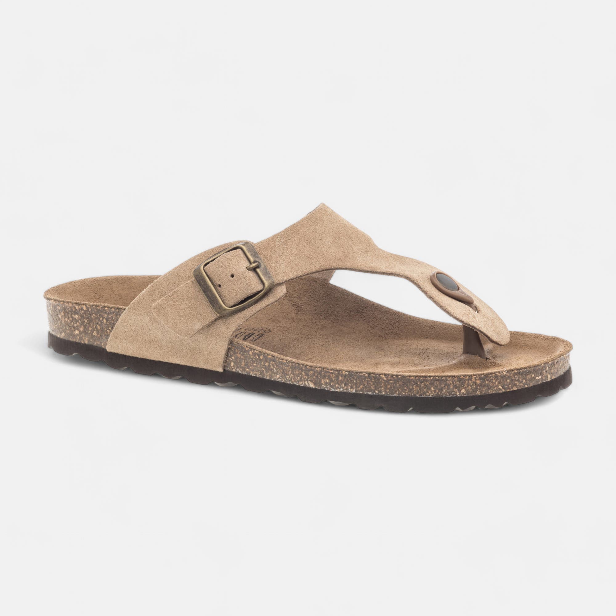 Mules semelle liège Homme en cuir beige
