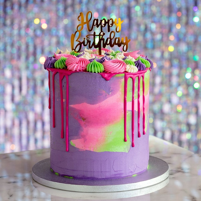 Kuchentopper - Happy Birthday - gold - ca. 15,5 x 11 cm