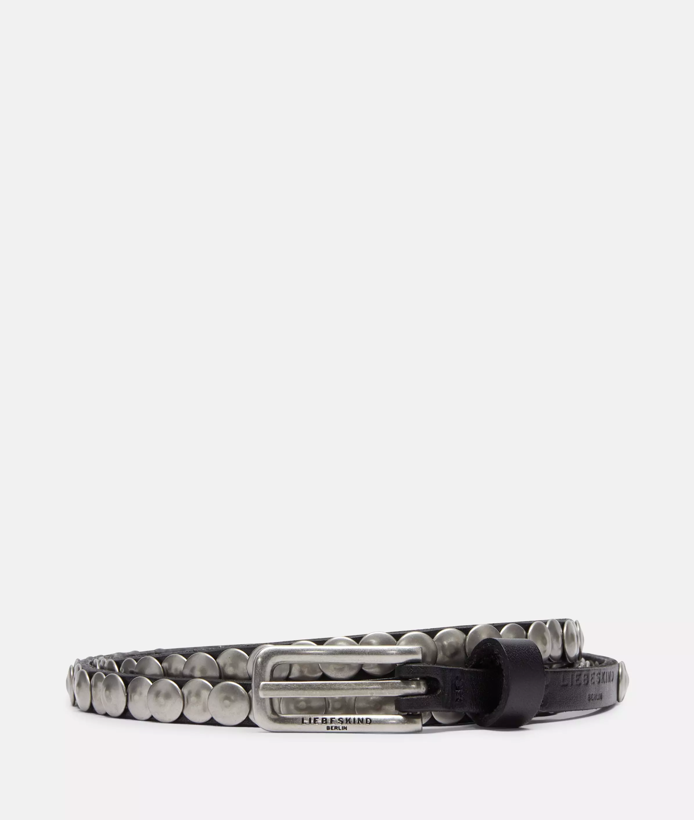 Belt Narrow studded belt made from cowhide leather