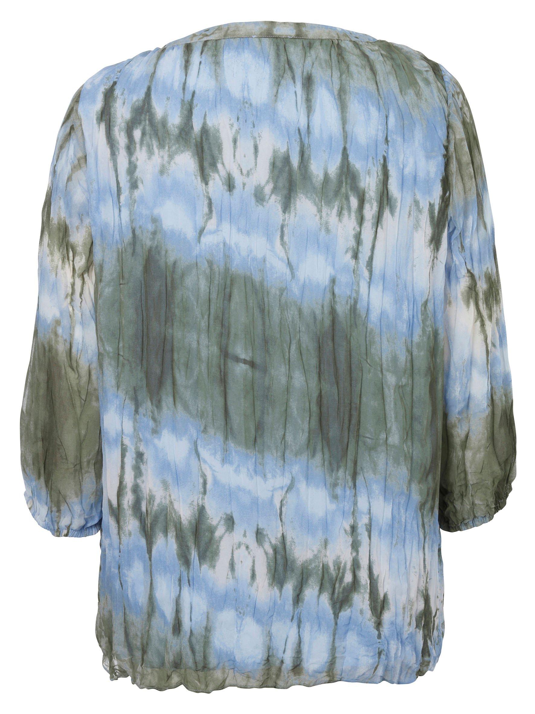 Tunika mit Batikdruck, in Crash-Optik