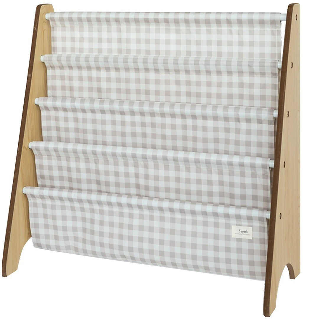 3 sprouts kinderboekenrek - beige gingham