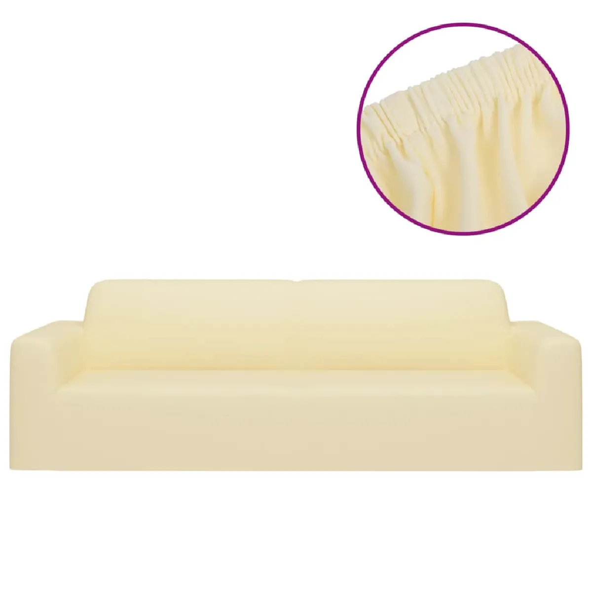 vidaXL Housse canapé Crème Jersey 3 places