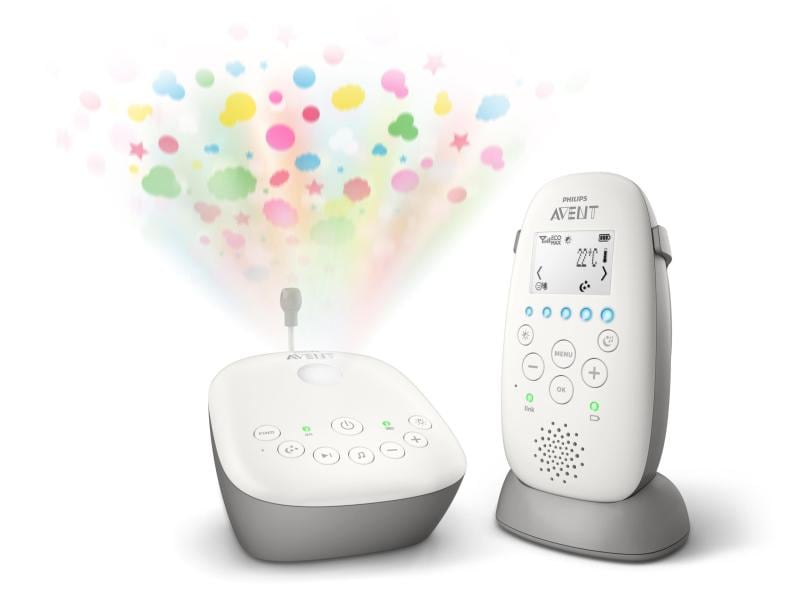 PHILIPS AVENT Babyphone Smart-Eco mit Sternenhimmel-Projekt Zuverlässige und sichere Verbindung zu Ihrem Baby