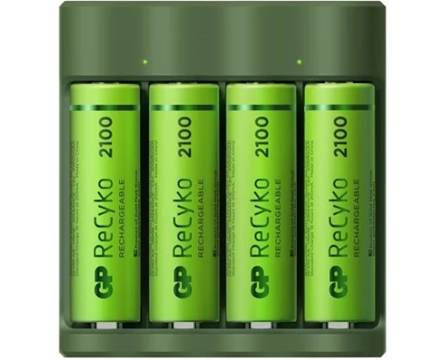 GP ReCyko Everyday-batteriladdare B421 (USB), inkl. 4 stk. AA 2100mAh NiMH-batterier