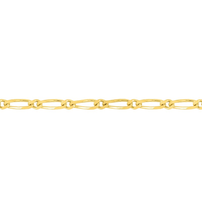 Bracelet Mixte 18 cm - Cheval alterné - Or 18 Carats - Largeur 1.4 mm