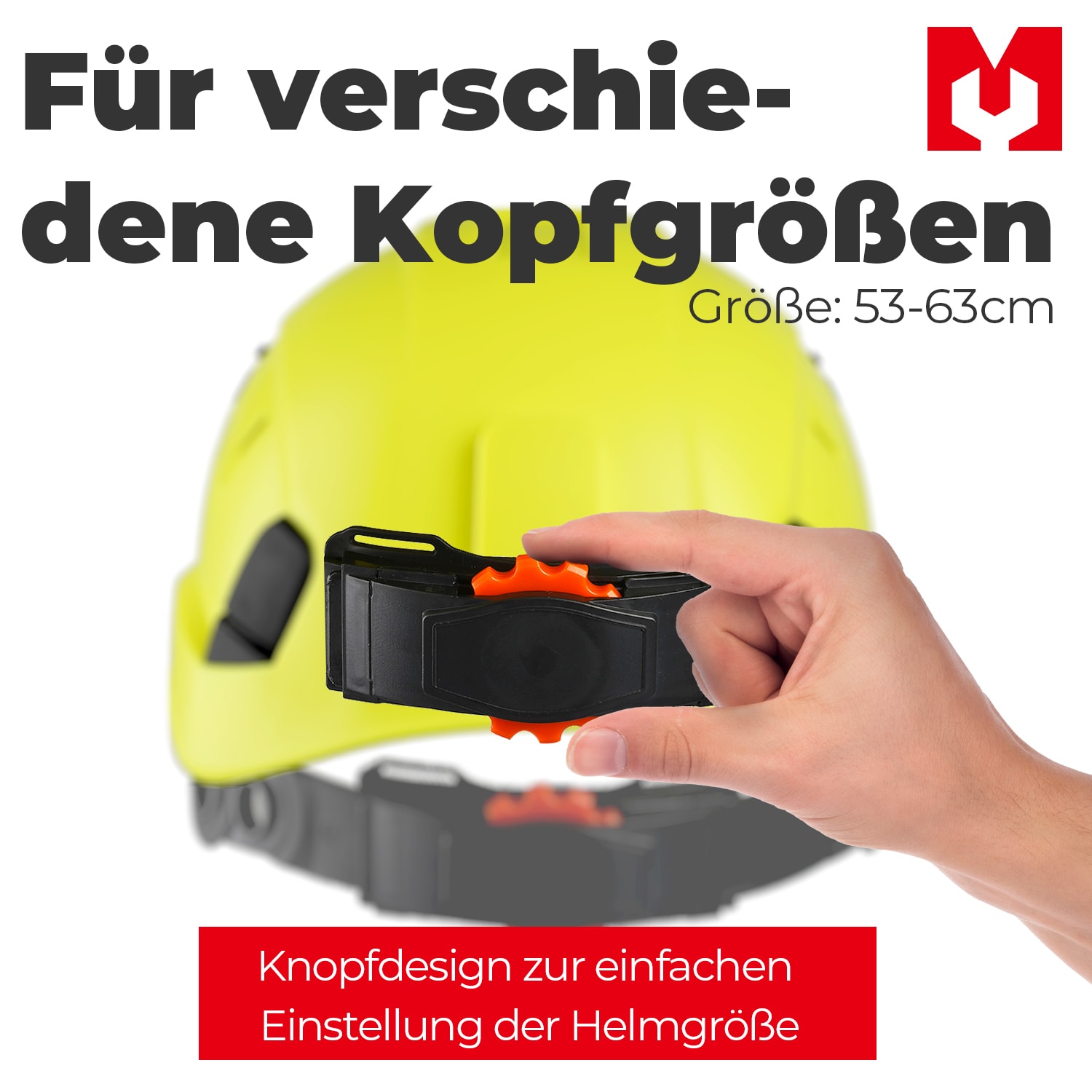 Mustbau Sicherheitshelm-Set - Schutzhelm mit Schutzbrille, Verstellbarer Kopfriemen von 53 bis 63 cm