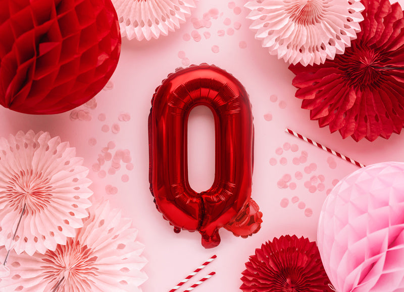 Folie Ballon Letter Q Rood Leeg 35cm