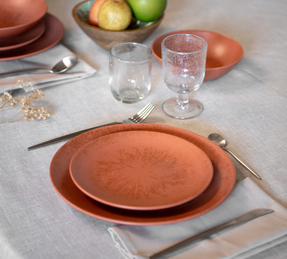 Assiette à dessert Onyx 21 cm Terracotta (lot de 6) Table passion