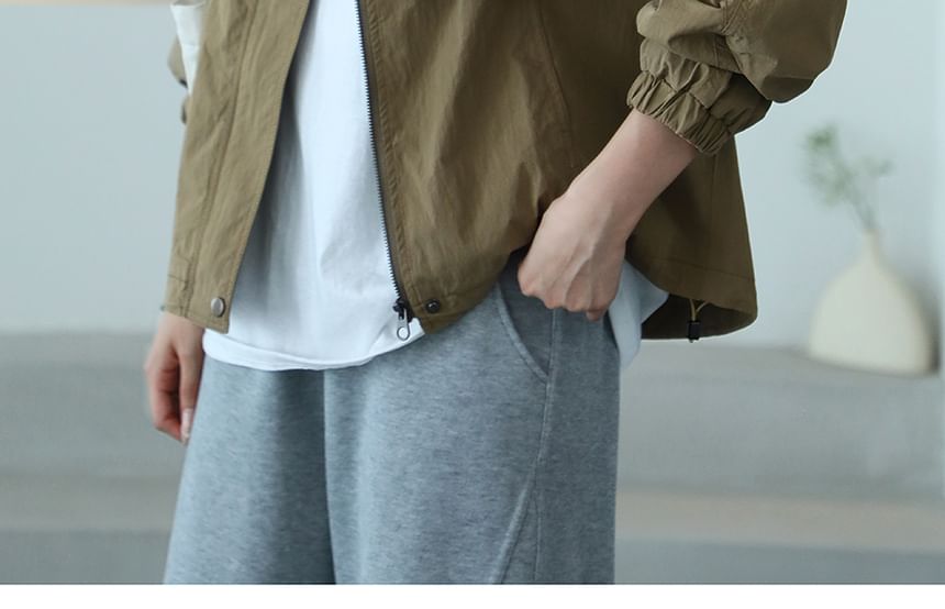 Cotton & Casual - Effen jack met opstaande kraag en rits