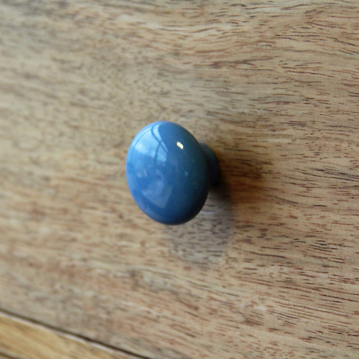 Bouton de meuble arrondi GoodHome Porcelaine Vras violet Ø3.2cm x p.2.5cm