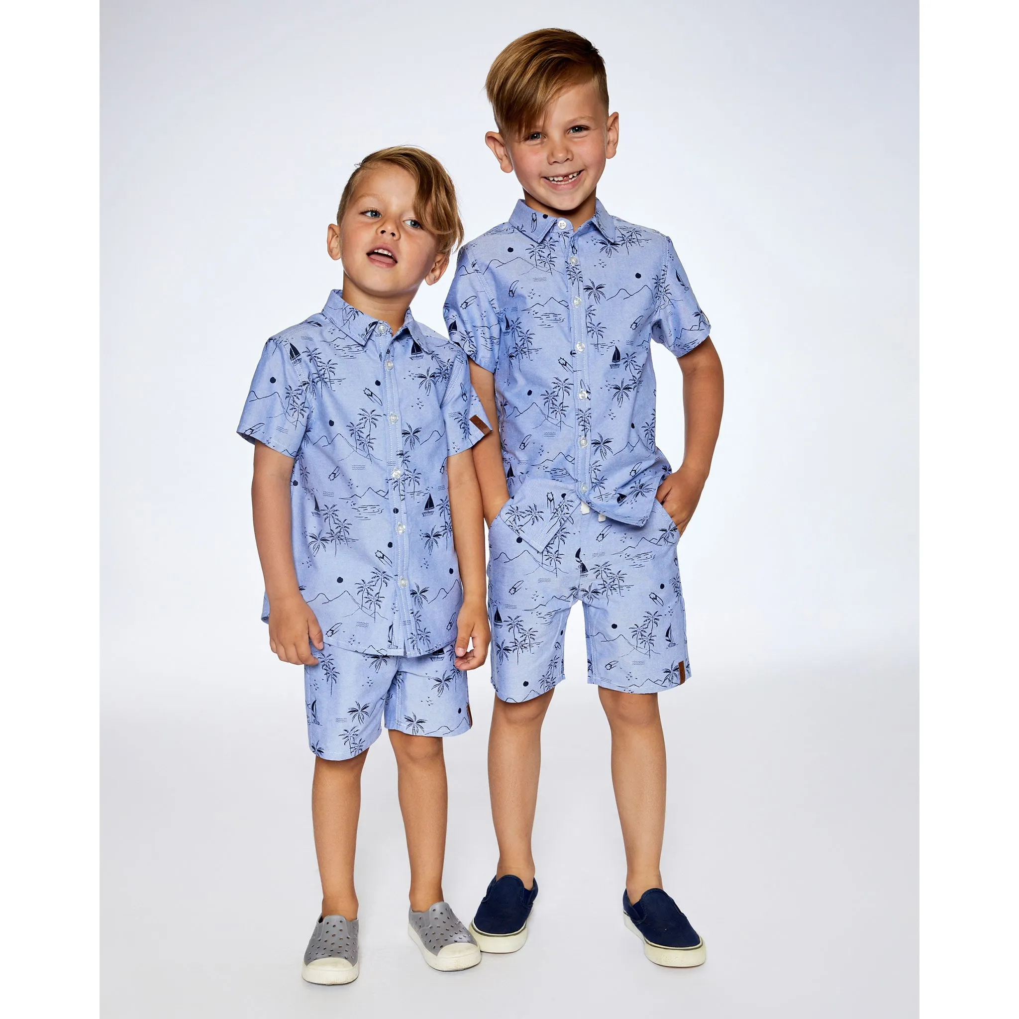 Deux par Deux Chemise Imprimé Plage BOYS 3-6ans