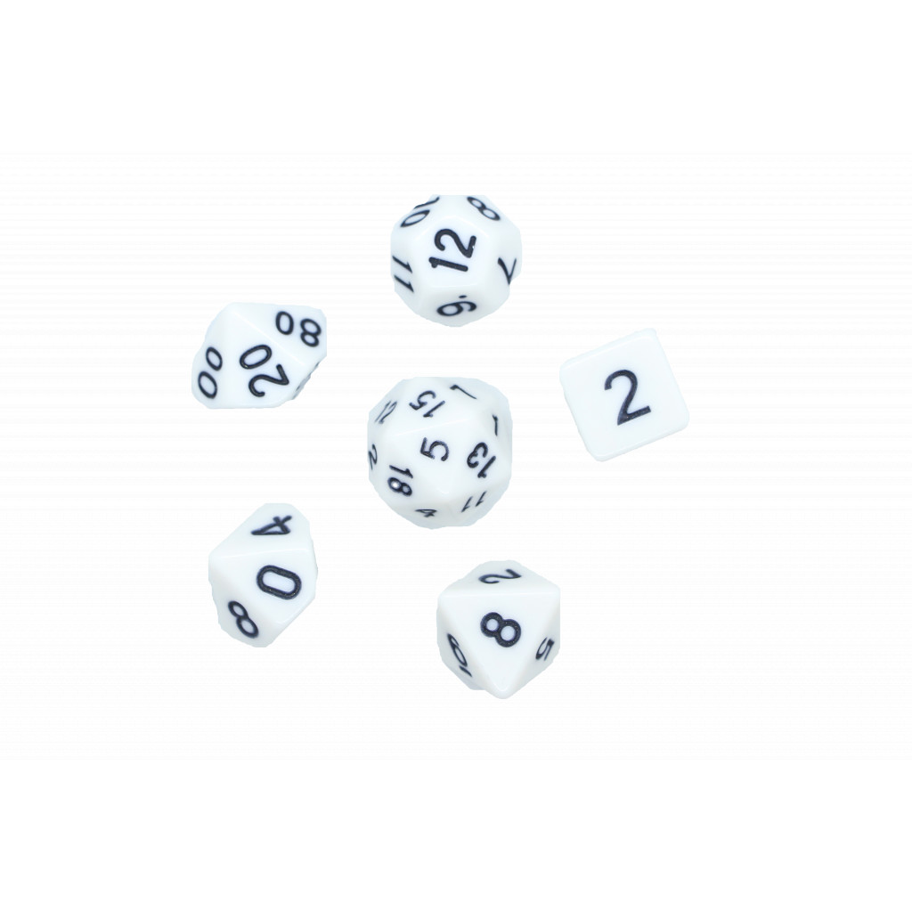 Set de dés JDR Blanc