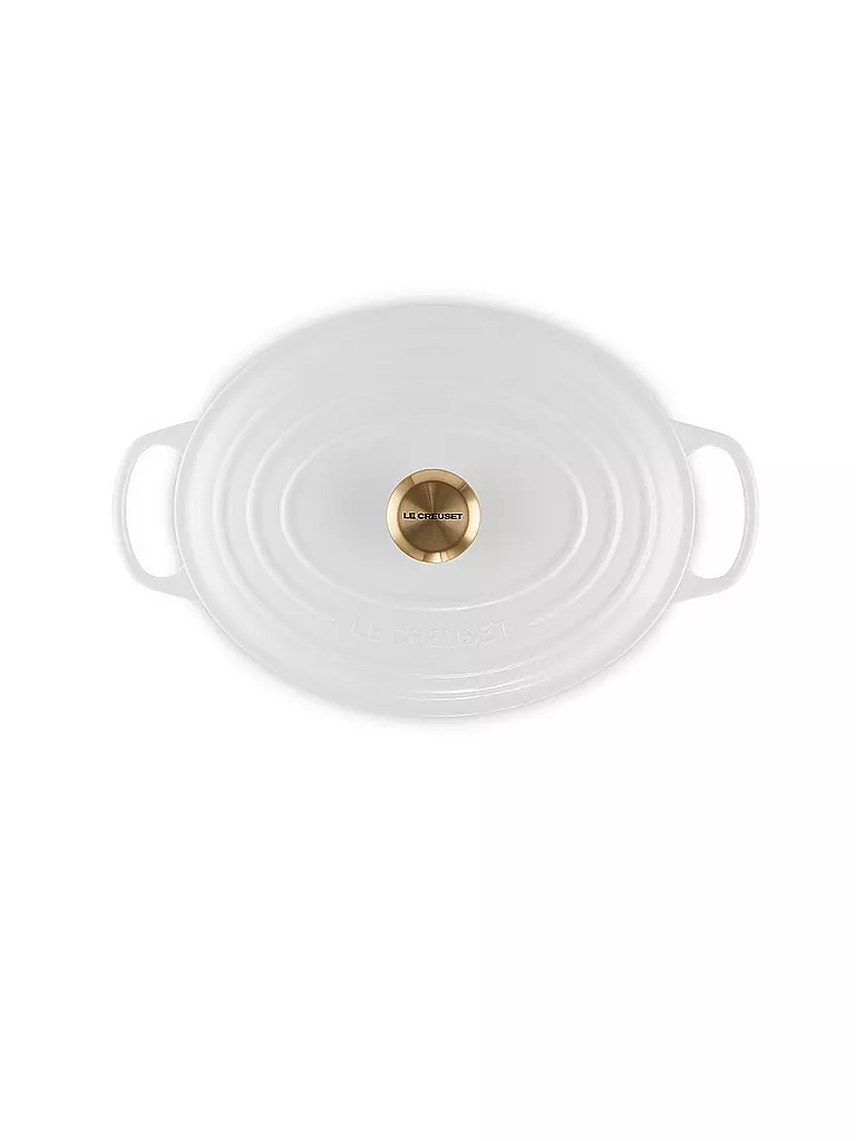 LE CREUSET Ovaler Bräter aus Gusseisen Signature 31cm White weiss