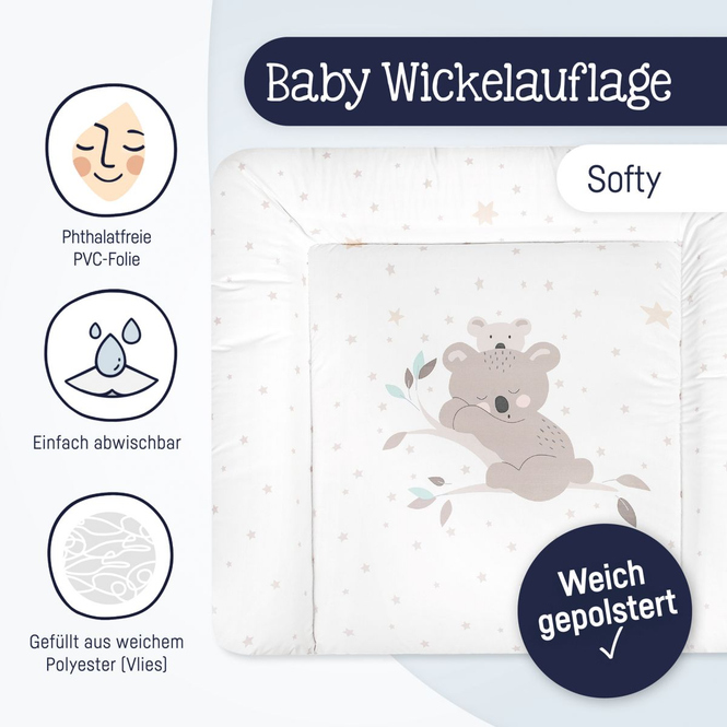 Wickelauflage Softy - Koalas - ca. 65 x 75 cm