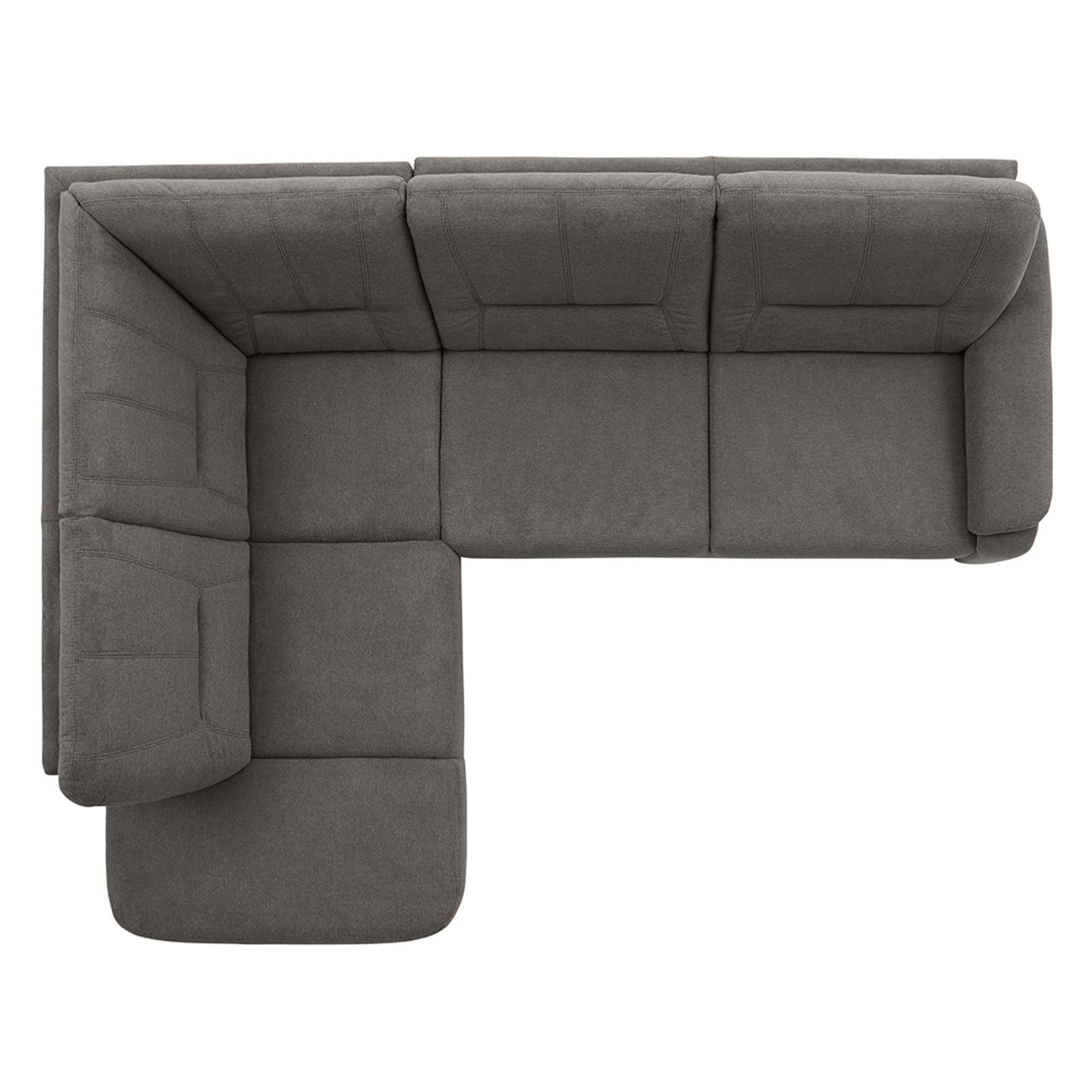 polsterpower Ecksofa - Belle grey - Basismodell - Ottomane links