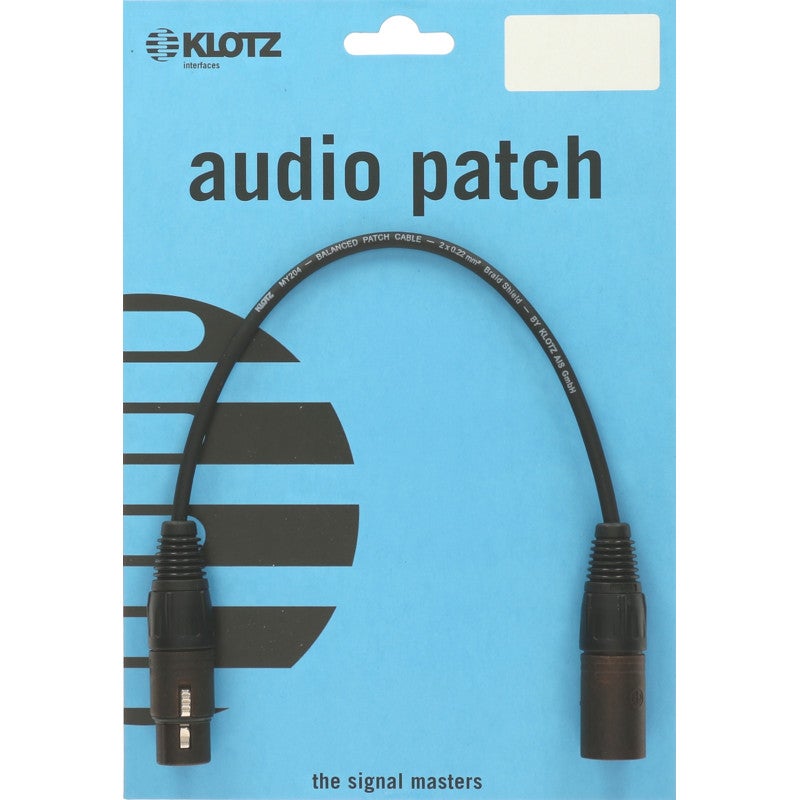 Klotz B-2 B2FM1N0030 audiokabel Neutrik XLR 3p male - XLR 3p female 0.3m