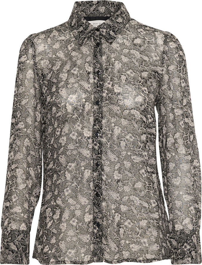 Part Two DelvinaPW SH Black leaf print