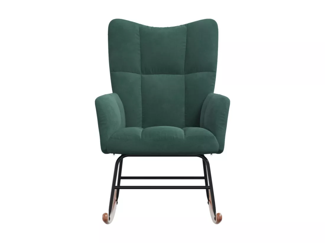 Chaise à bascule Vert foncé Velours