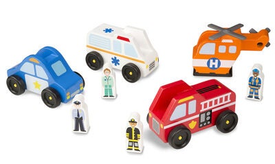Melissa & Doug Lekesett Redningskjøretøy og Figurer 8 Deler