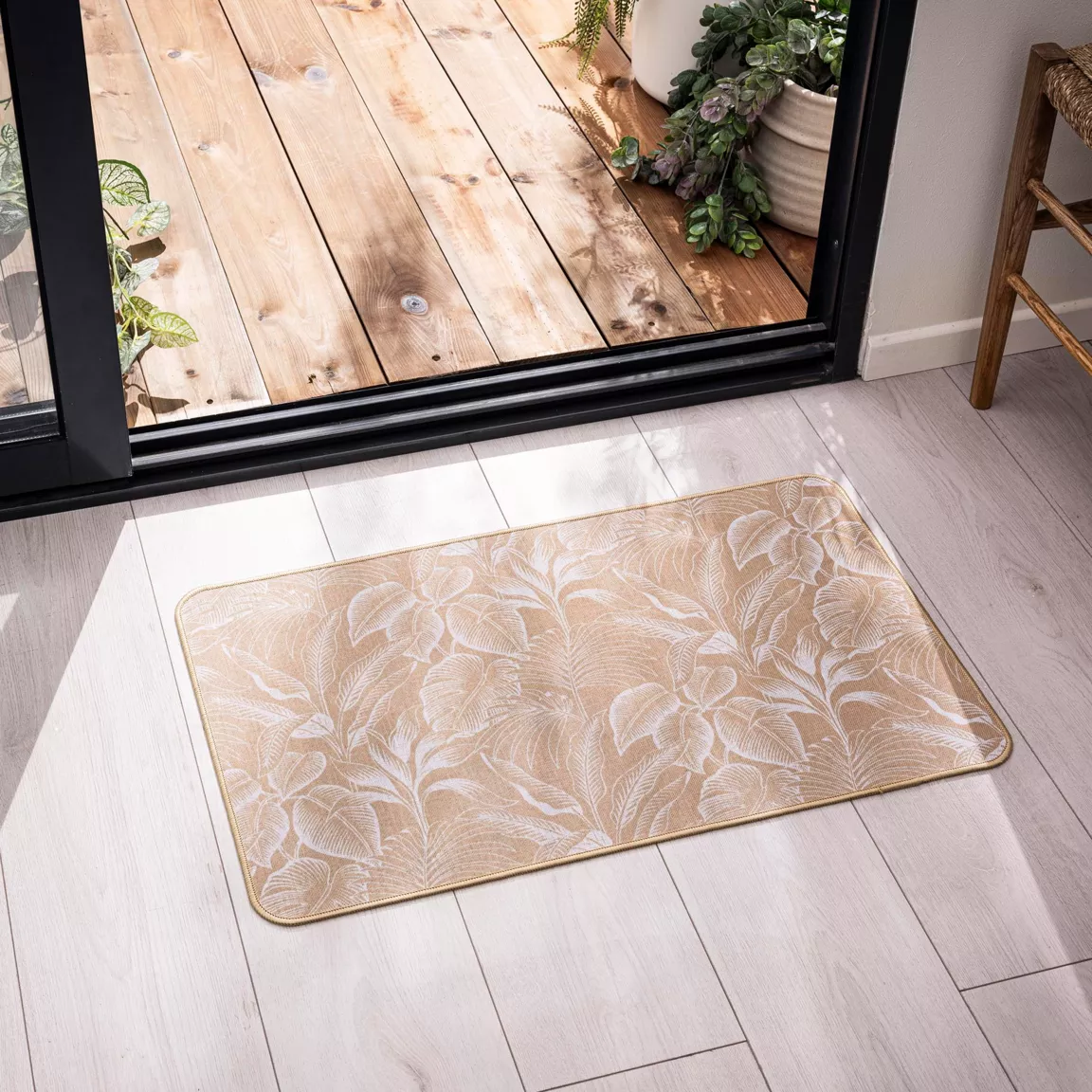 Tapis tissé antidérapant (45 x 75 cm) Stylis Blanc