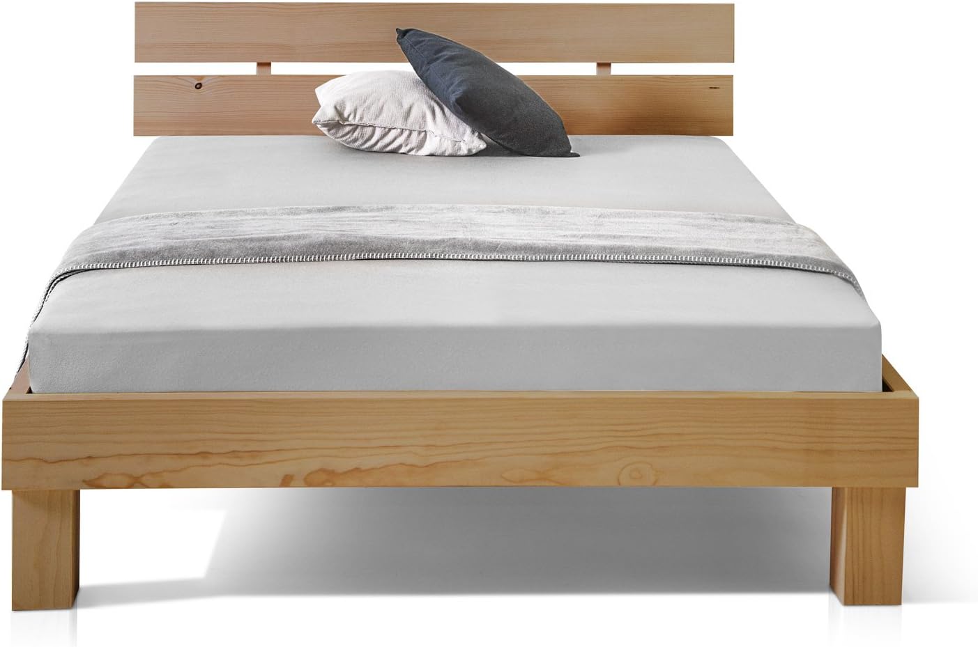 moebel-eins Massivholzbett Pumba Holzbett Doppelbett, Material Massivholz, Made in Germany, 120 x 200 cm, eichefarbig, Standardhöhe
