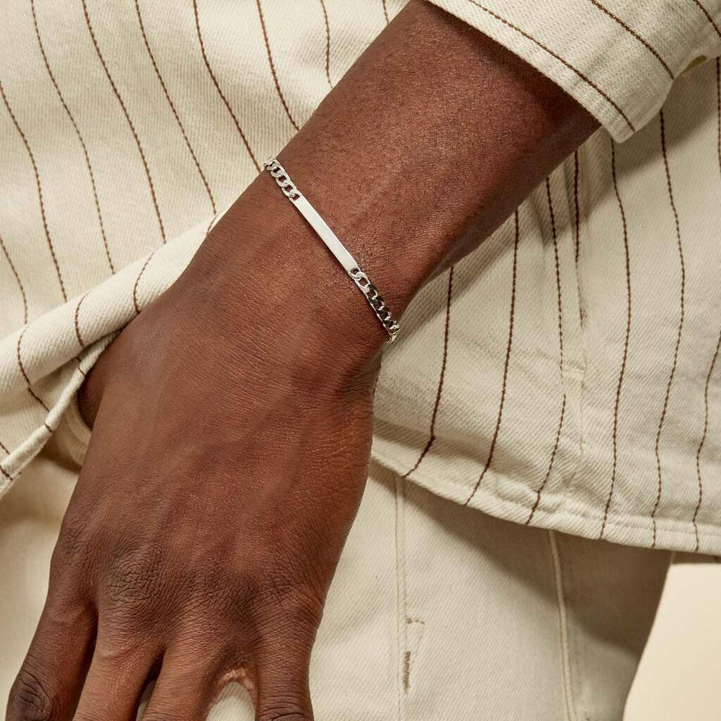 Bracelet Identité Argent Blanc Casper